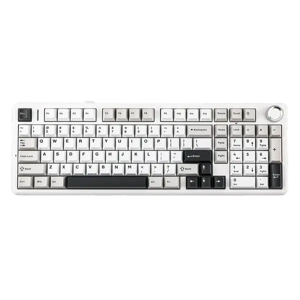 Aula F99 PRO Wireless Gaming Keyboard with 8000mAh Battery, Hot Swappable Creamy Switch Keyboard, 2.4GHz/Type-C/BT5.0, NKRO, RGB Backlit for Win/Mac/Gaming (White Black Grey)