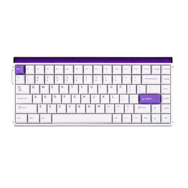 Aula Hero 84 HE 75% Mechanical Gaming Keyboard, Hall Effect Magnetic Switches Keyboard, 8000Hz Polling Rate, RGB Neon Light Box, Hot-Swappable Side-Printed PBT Keycaps, Gamer Keyboards for PC/Mac (White Purple)