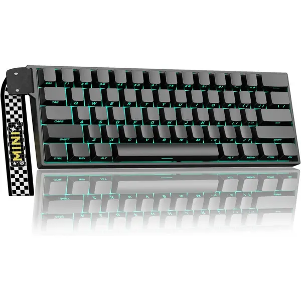 Aula MINI60 HE PRO Wireless Gaming Keyboard 60%, Hall Effect Rapid Trigger Magnetic Keyboard, 8000Hz Polling, Tri-Mode (BT5.0/2.4GHz/USB-C), RGB Hot Swappable Compact Mechanical Keyboard for Gamer (Black Side-Printed)