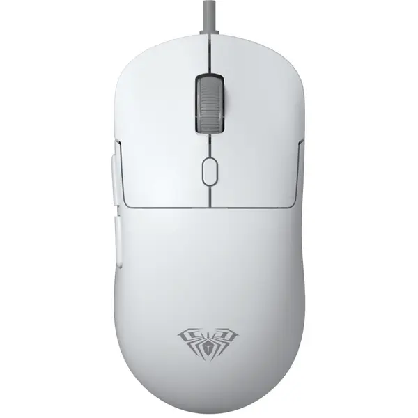 Aula S35 Wired Gaming Mouse, 7200 DPI Optical Sensor, 13 RGB Lighting Modes, Macro Side Buttons, Lightweight Ergonomic Design – White