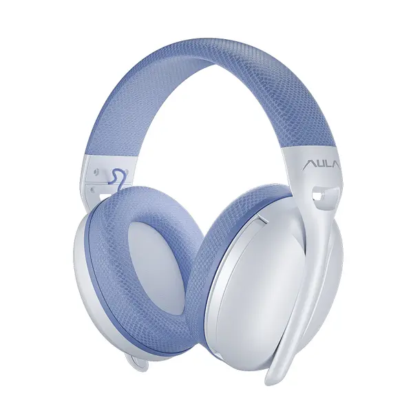 Aula S6 Wireless Gaming Headset - Tri-Mode (2.4G/Wired/BT), 40mm Drivers (Blue)