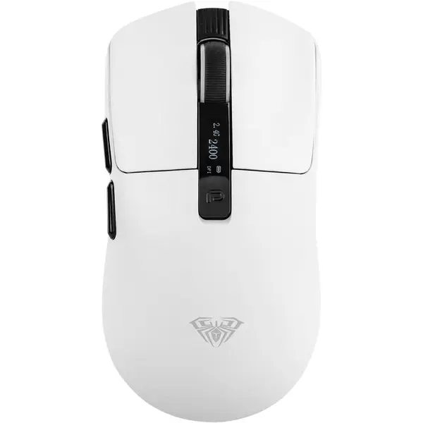 Aula SC590 PRO Gaming Mouse with Display Screen, 2.4G/USB-C/BT Wireless Mouse with 500mAh Battery, Adjustable 20,000 DPI & 1000 Polling Rate, PAW3311 Sensor, for Win/Mac/Gaming (White)