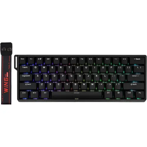 Aula WIN60 HE 60% Wired Magnetic Keyboard with Adjustable Actuation, 8000 Hz Polling Rate, Hall Effect Switches, Hot-Swap, for FPS Games (Black)
