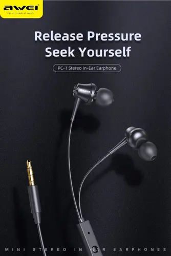 Awei PC-1 Mini Stereo In-Ear Earphones - Black