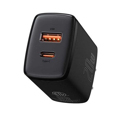 Baseus 20W U+C Compact Quick Charger - Black (US Plug)