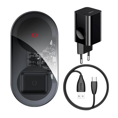 Baseus 24W Simple 2in1 Wireless Charger - Turbo Edition (12V EU Charger)