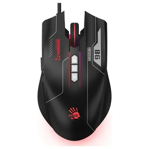 Bloody ES7 RGB Esports Gaming Mouse, PixArt Optical Engine, 1000Hz Report Rate, 256KB Onboard Memory, 6000 CPI, 1ms, Black