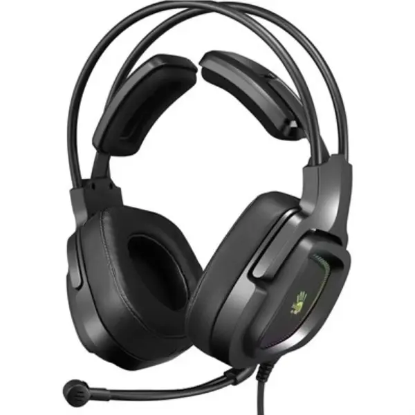 Bloody G575p Stereo Surround Sound RGB Gaming Headphone - 4-Pin 3.5mm Black with PC Extension Adapter