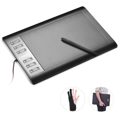 Bosto 1060 Plus Digital Graphic Drawing Painting Animation Tablet Pad 10x6" Working Area 8192 Level Pressure Sensitivity with Wireless Battery-Free Stylus for Drawing Design Online Course