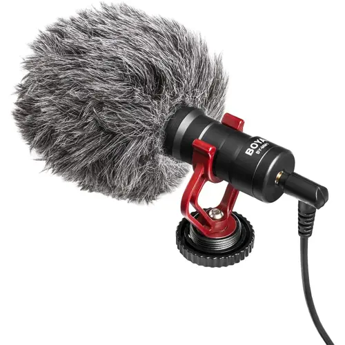 Boya BY-MM1 Universal Camera Microphone Super-Cardioid Shotgun Microphone with Shock Mount for Camera, Consumer, Camcorder iPhone, Android Smartphones