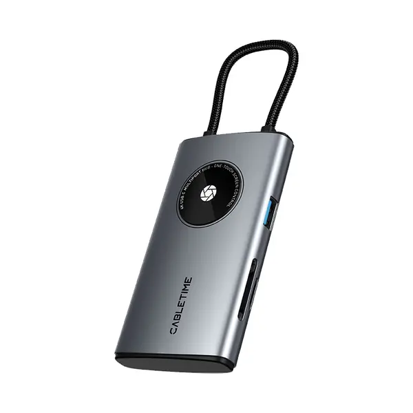 Cabletime CB93G 6-in-1 USB-C Hub Lens Series 4K30Hz