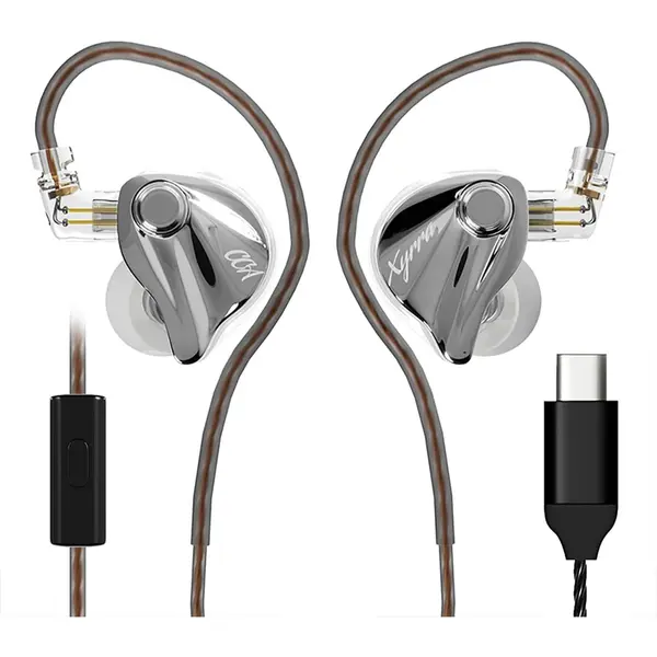 CCA Xyrra Dual Driver in-Ear Monitor Headphones, 1DD+1BD HiFi IEM Earphones, Wired Gaming Earbuds for Gamers Musicians (Type-C, Mic, Mix Color)