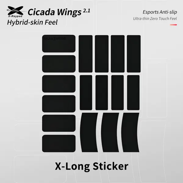 X-Raypad Cicada Wings V2 Universal Pre-Cut Tacky Grip Tape – X-Long Sticker (Black)