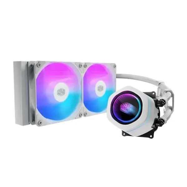Cooler Master MasterLiquid 240 Core Nex ARGB CPU Liquid Cooler – White