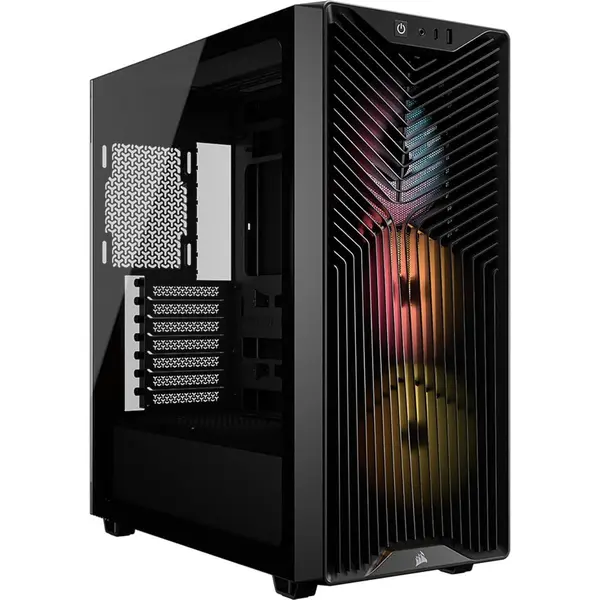 Corsair 3200D RS ARGB Mid-Tower PC Case – 3X RS120 ARGB PWM Fans Included, GPU Anti-sag Stabilization Arm, ASUS BTF, MSI Project Zero, Gigabyte Project Stealth – Black