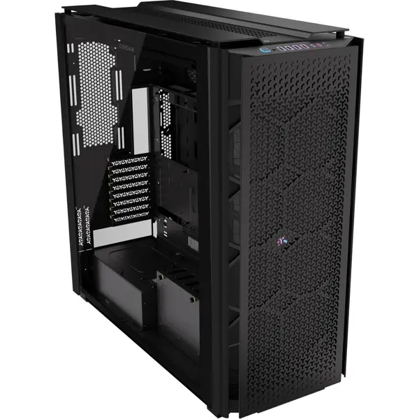 Corsair 9000D RGB Airflow Super Full-Tower PC Case – Fits up to 18x 120mm, 7X 140mm, or 4X 200mm Fans, InfiniRail Fan Mounting, iCUE Link System Hub Included, No Fans Included – Black