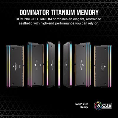 Corsair Dominator Titanium RGB 96GB (2x48GB) 6400MHz CL32 DDR5 RAM Intel XMP iCUE Compatible Computer Memory - Black