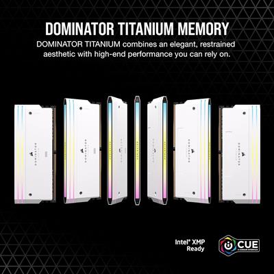 Corsair Dominator Titanium RGB 96GB (2x48GB) 6400MHz CL32 DDR5 RAM Intel XMP iCUE Compatible Computer Memory - White