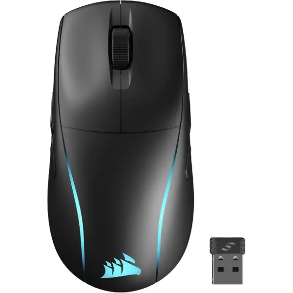 Corsair M75 Wireless RGB Lightweight FPS Gaming Mouse – 26,000 DPI, Swappable Side Buttons, iCUE Compatible, PC – Black