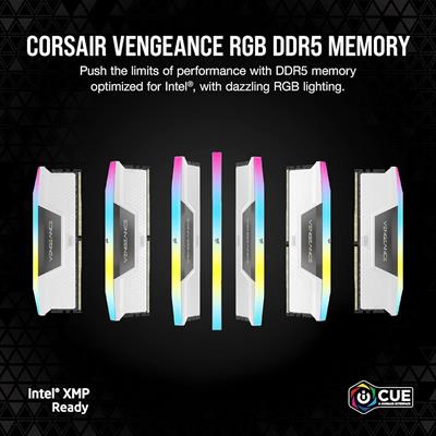 Corsair Vengeance RGB 64GB (2x32GB) 5200MT/s C40 DDR5 DRAM Memory Kit - White