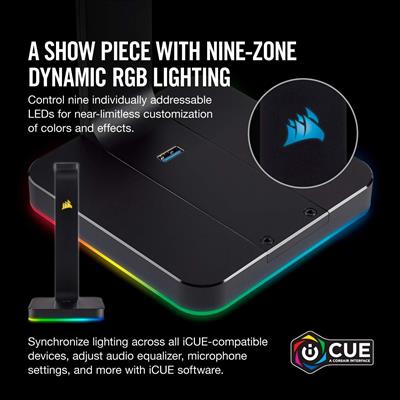 Corsair ST100 RGB Premium Headset Stand with 7.1 Surround Sound - Box Open
