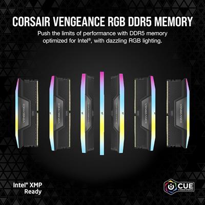 Corsair Vengeance RGB 16GB (1x16GB) 5600MHz CL40 DDR5 RAM Intel XMP iCUE Compatible Computer Memory - Black