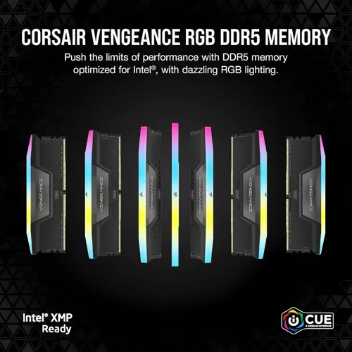 Corsair Vengeance RGB 96GB (2x48GB) 6800MHz CL40 DDR5 RAM Intel XMP iCUE Compatible Computer Memory - Black, Without Box