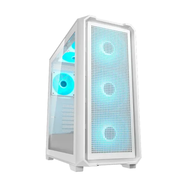 Cougar MX600 Air Pro Mid-Tower ATX Gaming PC Case, 6x ARGB Fans (White)