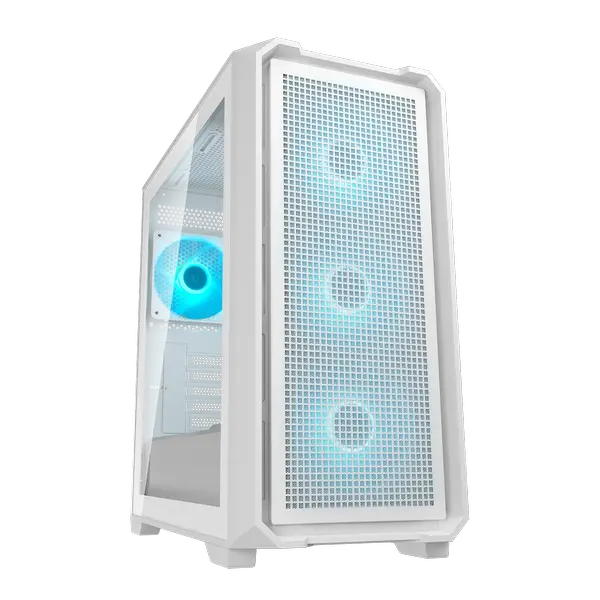 Cougar MX600 Mini V2 Pro Mini-Tower mATX Gaming PC Case, 4x ARGB Fans (White)