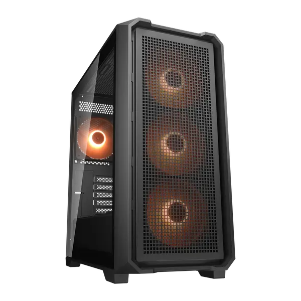 Cougar MX600 Mini V2 Pro Mini-Tower mATX Gaming PC Case, 4x ARGB Fans (Black)