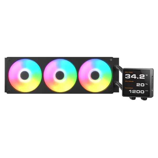 Cougar Poseidon Vistek Pro ARGB 360 AIO 3.95-inch IPS LCD 360mm Liquid CPU Cooler - Black