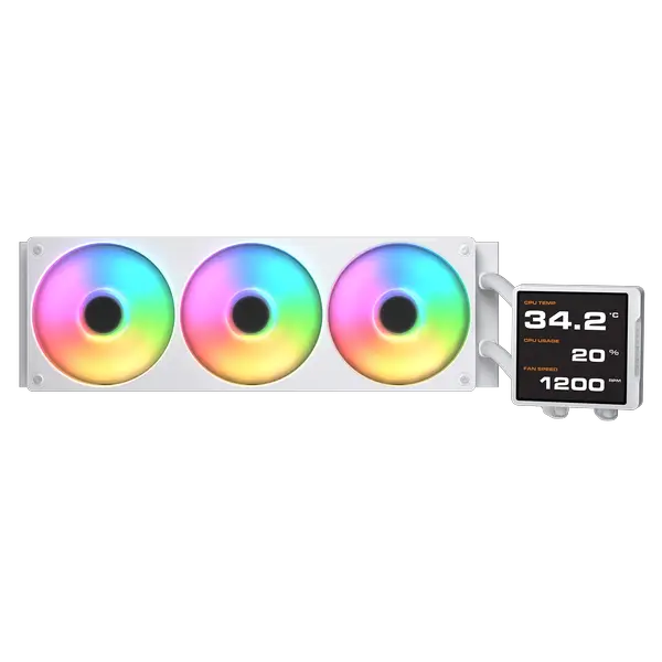 Cougar Poseidon Vistek Pro ARGB 360 AIO 3.95-inch IPS LCD 360mm Liquid CPU Cooler - White