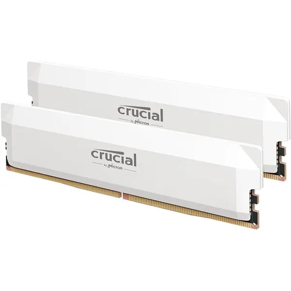 Crucial Pro 32GB (2x16GB) 6000MHz CL36 DDR5 RAM Kit, Overclocking Desktop Gaming Memory, Intel XMP 3.0 & AMD Expo Compatible, White - CP2K16G60C36U5W