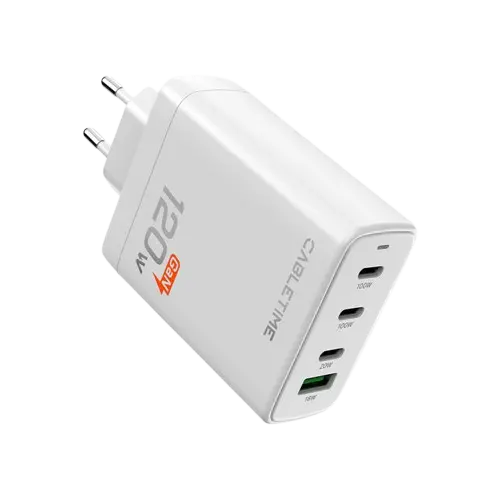 CABLETIME G120W 120W Quad-Port GaN Wall Charger USB-A + 3×USB-C