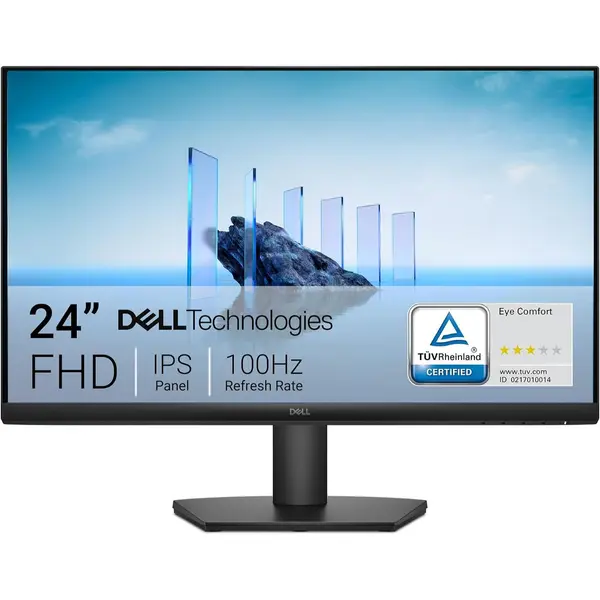 Dell 24 SE2425HM Monitor, FHD, IPS, 100Hz, 250 Nit, Eye Comfort 23.8in, 5ms, 178° Viewing Angle, Tilt -5° to 21°, Anti-Glare, HDMI, VGA, 72% NTSC, 3H Glass