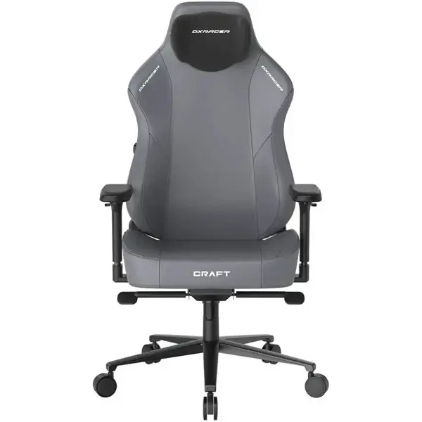 DXRacer Craft Series Gaming Chair, 2D Integrated Lumbar Support, 4D Armrests, Class 4 Hydraulics, Back Recline Support, Extra Large Size, Grey
