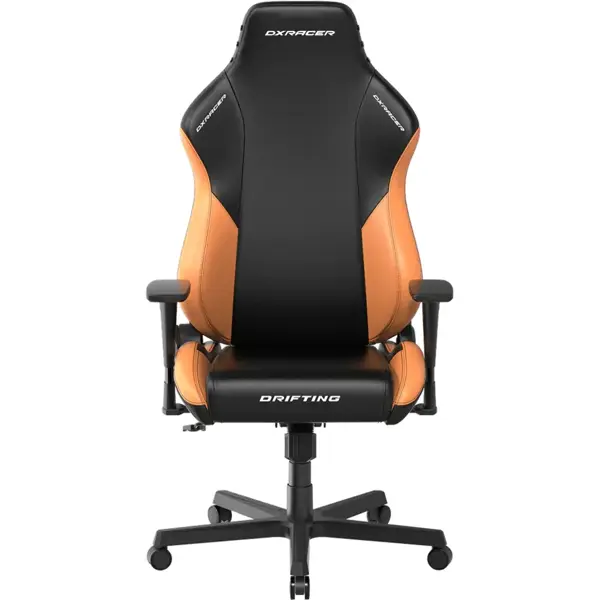 DXRacer Drifting Series Large Ergonomic Video Gaming Chair with Lumbar Support and Headrest, Office Reclining Computer Chair for Adults, Racing Style Height Adjustable, EPU Leatherette (Black/Orange)