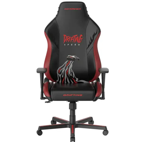 DXRacer Drifting Series Large Ergonomic Video Gaming Chair with Lumbar Support and Headrest, Office Reclining Computer Chair for Adults, Racing Style Height Adjustable, EPU Leatherette (Speed, Black/Red)