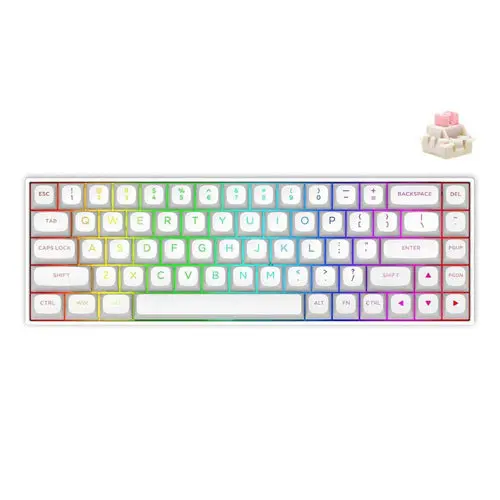 E-Yooso HZ68 Rapid Trigger Mechanical Keyboard with Hall Effect, Magnetic Switch, RGB Backlit, PBT Keycaps 68 Key Layout 8k Hz Polling Rate, White