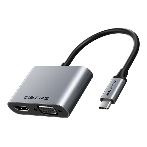 Cabletime CB41G 4-in-1 USB-C Multiport Hub HDMI + VGA 4K30Hz