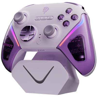 EasySMX D10 Farout Purple Wireless Gamepad Pro PC Controller for Windows/Switch/Android/iOS - TMR Anti-Drift Joysticks, Dual-Mode Triggers & Smart Charging Dock & Full Mechanical Keys &1000Hz Poing Rate