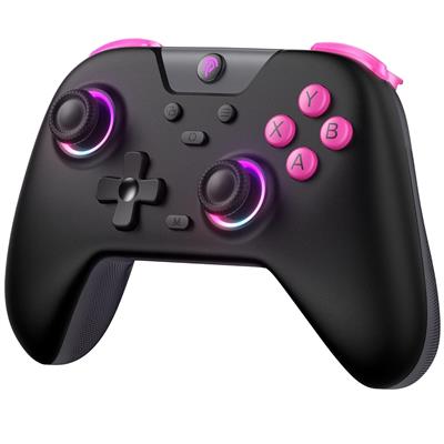 EasySMX X05 Black 2.4GHz Wireless Gaming Controller for PC/Steam/iPhone/Android/Switch - Bluetooth Controller Gamepad with Hall Effect, RGB Lights and Turbo, Anti-Drift Controller