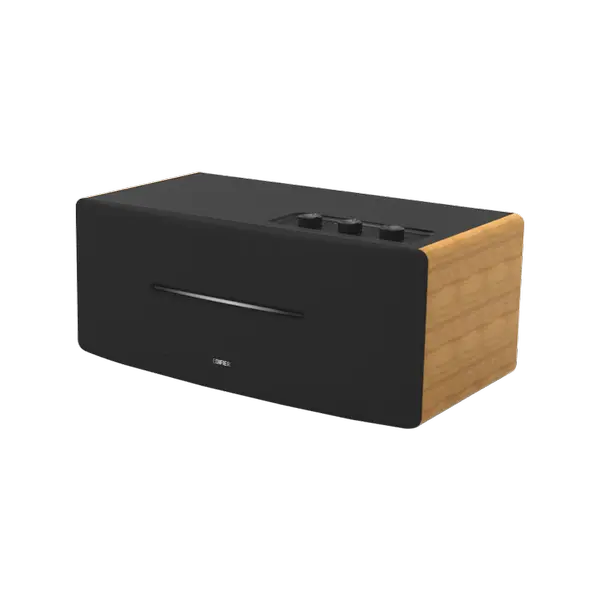 Edifier D12 Integrated Desktop Computer Speakers with Bluetooth 5.0, Wireless Stereo Tabletop Speaker 70 Watts RMS with Subwoofer Line Out, RCA, Aux Input for PC Monitor Laptop - Wooden Enclosure (Yellow)