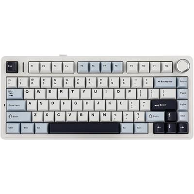 Aula F75 Gasket Mechanical Keyboard, 75% Wireless Hot Swappable Gaming Keyboard with Five-Layer Padding&Knob, Bluetooth/2.4GHz/USB-C, RGB (Glacier Blue)