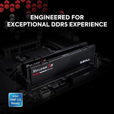 G.Skill Ripjaws S5 64GB (2x32GB) 6000MT/s CL30 1.35V (Intel XMP 3.0) DDR5 RAM Desktop Computer Memory UDIMM - Matte Black