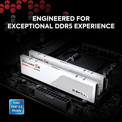 G.Skill Ripjaws S5 64GB (2x32GB) 6000MT/s CL30 1.35V (Intel XMP 3.0) DDR5 RAM Desktop Computer Memory UDIMM - Matte White
