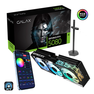 Galax GeForce RTX 5080 1-Click OC DLSS 4 16GB GDDR7 256-bit 30 Gbps PCIe 5.0 Gaming Graphics Card