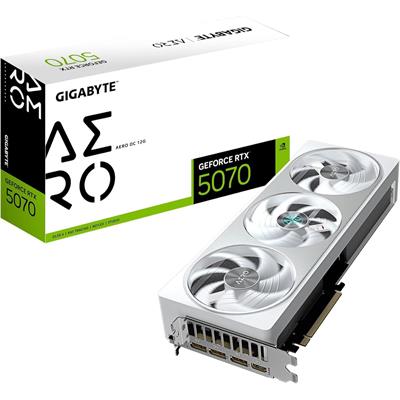 Gigabyte GeForce RTX 5070 Aero OC 12G Graphics Card, 12GB 192-bit GDDR7, PCIe 5.0, Windforce Cooling System Video Card