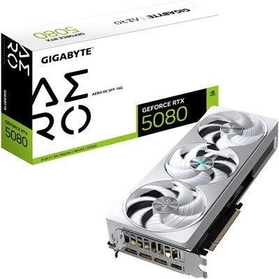 Gigabyte GeForce RTX 5080 Aero OC SFF 16G Graphics Card, Windforce Cooling System, 16GB 256-bit GDDR7 Video Card