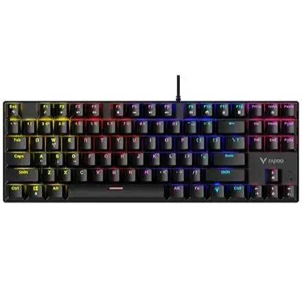 Rapoo GK500-87 Backlit Mechanical Gaming Keyboard, Black